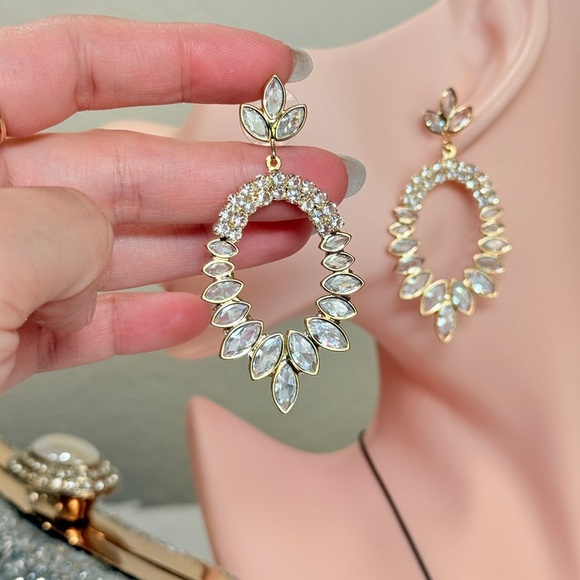 Elegant Gold and Silver Leaf Earrings - Picture 4 of 6